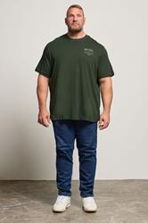 JACK & JONES Big & Tall Duffel Green Studio Graphic T-Shirt | BadRhino 1