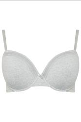 YOURSET 2 PACK Curve Grey Marl & Blue Lace Trim Padded Bra | Yours Clothing 11