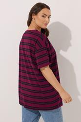 YOURS Plus Size Red Stripe Daisy Print T-Shirt | Yours Clothing 4