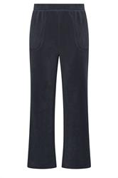YOURS Curve Navy Blue Wide Leg Fleece Trousers