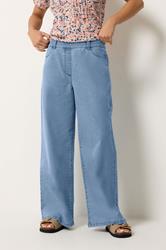 M&Co Petite Lightwash Blue Wide Leg Jeggings | M&Co 3