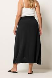 YOURS Plus Size Black Wrap Skirt | Yours Clothing 2