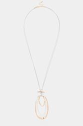Gold & Silver Tone Pendant Long Necklace | Yours Clothing 3