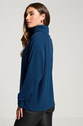 LTS Tall Teal Blue Batwing Roll Neck Jumper | Long Tall Sally 2