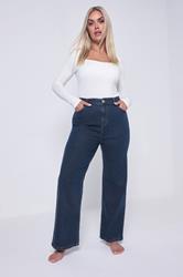 YOURS Plus Size Indigo Blue Denim Wide Leg Jeans | Yours Clothing 3
