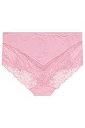 YOURS Plus Size Pink Microfibre Lace Shorts | Yours Clothing 6