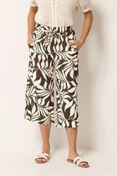 M&Co Petite Purple Leaf Print Cropped Trousers 2