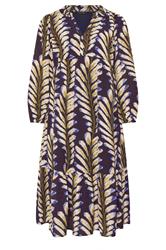 EVANS Plus Size Midnight Blue Leaf Print Tiered Maxi Dress | Evans 6