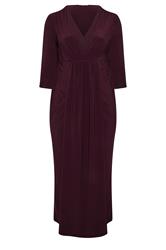 YOURS LONDON Curve Purple Maxi Drape Dress