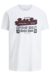 JACK & JONES Big & Tall White Logo Chest Print T-Shirt