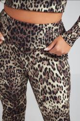 LIMITED COLLECTION Plus Size Brown Leopard Print Fold Over Waist Leggings | Yours Clothing  4