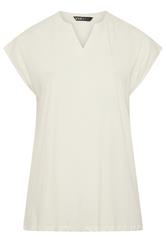 YOURS Curve Ivory White Notch Neck T-Shirt
