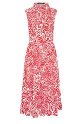 M&Co Red and White Abstract Printed Sleeveless Shirt Dress | M&Co 6