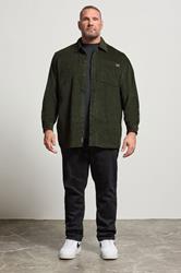 JACK & JONES Big & Tall Rosin Green Corduroy Overshirt | BadRhino 1