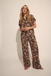 LTS Tall Rust Orange Floral Print Wide Leg Trousers | Long Tall Sally 3