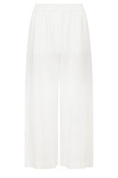 PixieGirl Petite White Button Linen Wide Leg Trousers