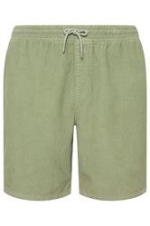 BadRhino Big & Tall Green Elasticated Waist Corduroy Shorts