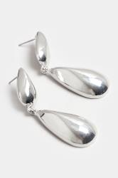 Silver Double Teardrop Earrings | Yours Clothing 2