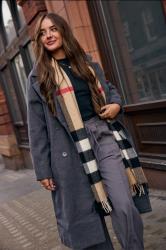 PixieGirl Petite Women's Charcoal Grey Formal Midi Coat | PixieGirl 1