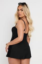 YOURS Plus Size Black Ring Detail Swim Dress | Yours Clothing 4