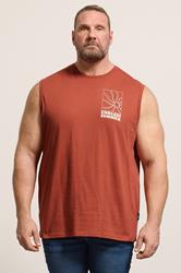 BadRhino Big & Tall Orange Graphic Vest Top | BadRhino 1