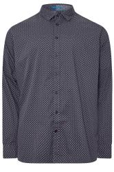 D555 Big & Tall Blue Abstract Spot Print Button Shirt