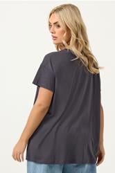 YOURS Plus Size Grey 'Free Spirit' Studded T-Shirt | Yours Clothing 2