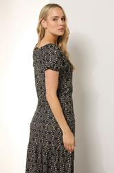 LTS Tall Black Geometric Tie Front Top | Long Tall Sally 4