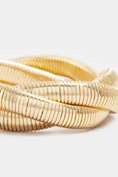 Gold Tone Stretch Twisted Bracelet | Yours Clothing 2