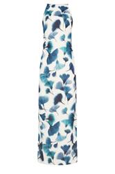 LTS Tall Navy Blue Floral High Neck Midi Dress