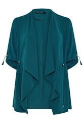 EVANS Curve Teal Green Lightweight Waterfall Jacket
