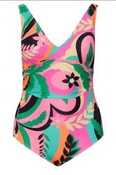 YOURS Plus Size Floral Abstract Print Plunge Swimsuit | Yours Clothing 7
