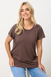 YOURS Plus Size Chocolate Brown Core T-Shirt | Yours Clothing 3