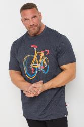 D555 Big & Tall Abstract Bicycle Graphic Print T-Shirt | BadRhino 3