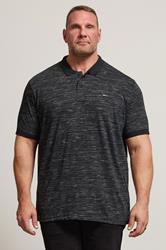 BadRhino Big & Tall Black Marl Polo Shirt | BadRhino 3