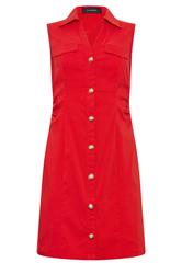 PixieGirl Petite Red Ruched Shirt Mini Dress