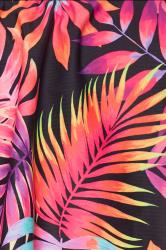 YOURS Plus Size Black Tropical Print Frill Bikini Top | Yours Clothing 7