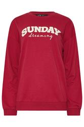 LTS Tall Red 'Sunday Dreaming' Slogan Lounge Top