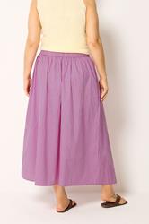 YOURS Plus Size Pink Stripe Midi Skirt | Yours Clothing 2