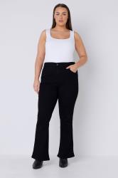 EVANS Plus Size Curve Fit Black Bootcut Jeans  | Evans 1