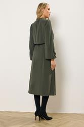 LTS Tall Green Acid Wash Tie Neck Midi Dress | Long Tall Sally 2