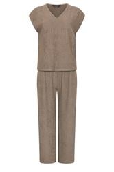 M&Co Petite Mocha Brown Textured Top And Trousers Set | M&Co 5