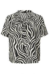 YOURS Plus Size Black Zebra Print Short Sleeve Shirt | Yours Clothing 5