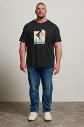 JACK & JONES Big & Tall Black Barbados Graphic T-Shirt | BadRhino 1