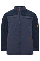 D555 Big & Tall Navy Blue Quilted Sherpa Fleece | BadRhino 2