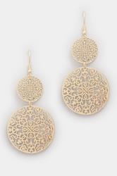 Gold Tone Double Filigree Drop Earrings | Yours Clothing 3