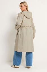 YOURS Plus Size Natural Brown Lightweight Longline Parka Jacket | Yours Clothing 2