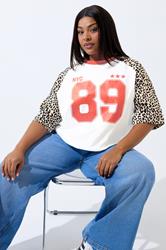 LIMITED COLLECTION Plus Size White '89' Leopard Print T-Shirt | Yours Clothing 1