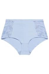 YOURS Curve Light Blue Floral Embroidered Full Briefs