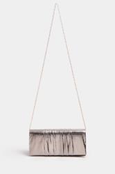 Gold Faux Leather Metallic Clutch Bag